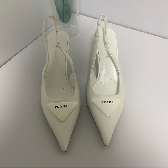 Prada Women's Cream Slingback Heels - Picture 3 of 4